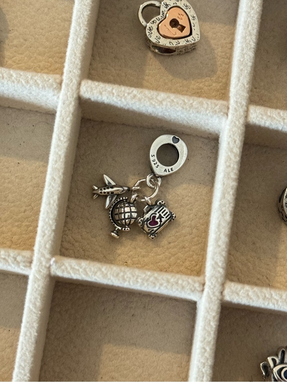 Pandora silver travel charm